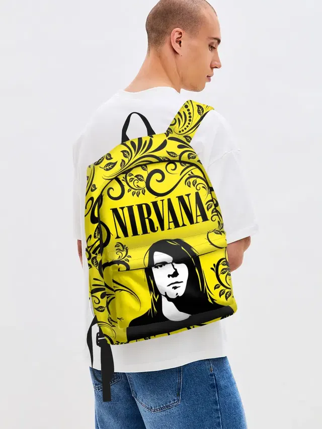 Джинсовый рюкзак с принтом «Kurt Cobain»