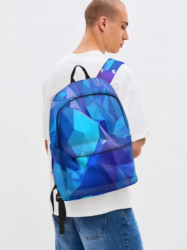 Джинсовый рюкзак с принтом «Pop Art — NEON CRYSTALLS»