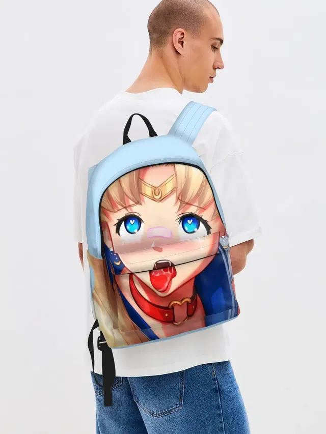 Джинсовый рюкзак с принтом «Sailor Moon Ahegao»