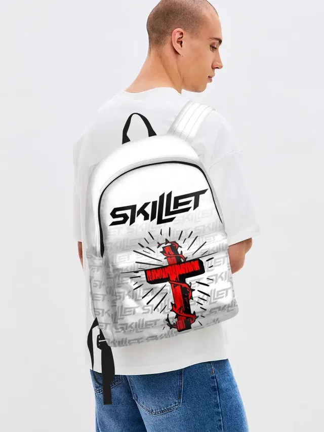 Джинсовый рюкзак с принтом «Skillet»