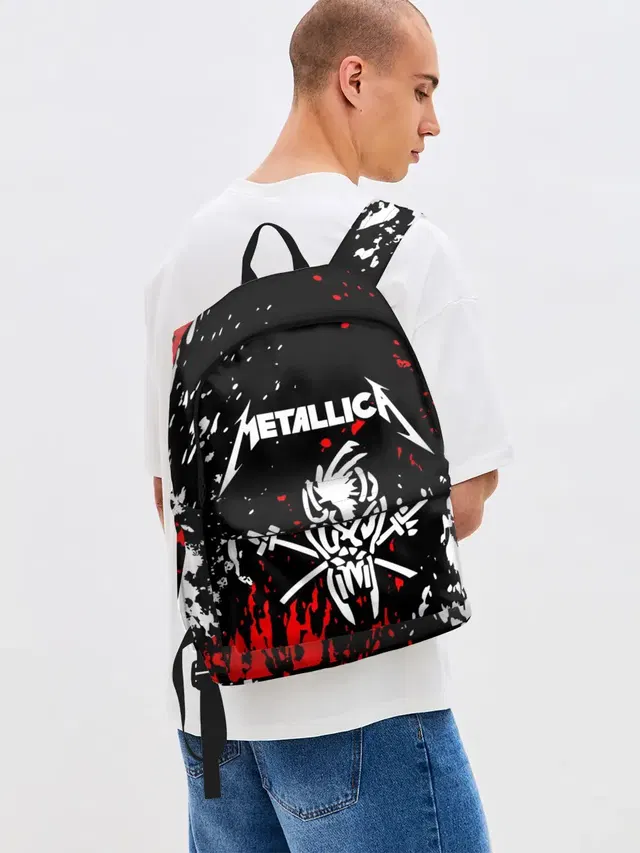Джинсовый рюкзак с принтом «Metallica»