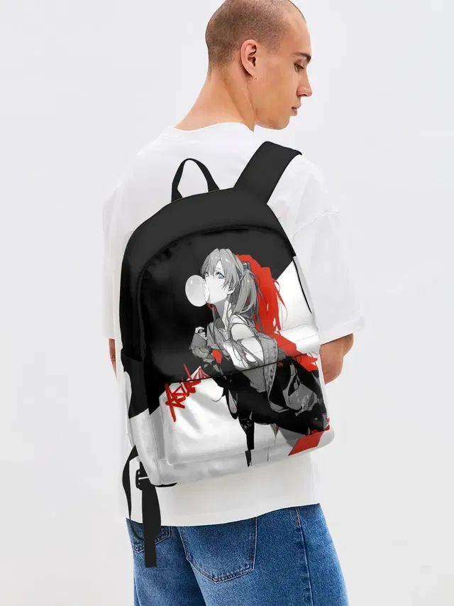 Джинсовый рюкзак с принтом «Евангелион — Asuka Langley Evangelion»