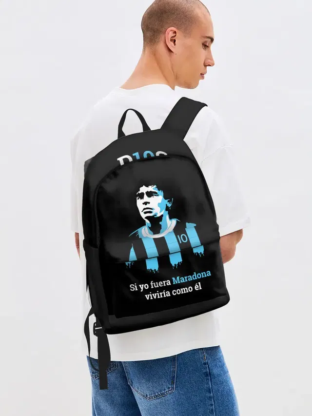 Джинсовый рюкзак с принтом «Maradona — Если б я был Марадоной»