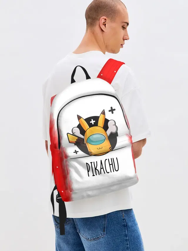 Джинсовый рюкзак с принтом «Among Picachu»