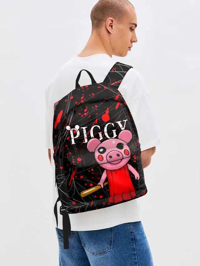 Джинсовый рюкзак с принтом «Роблокс — ROBLOX PIGGY»