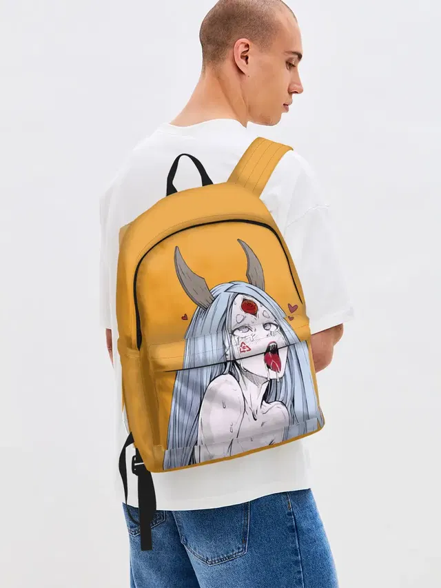 Джинсовый рюкзак с принтом «Ahegao — Ahegao Kaguya»