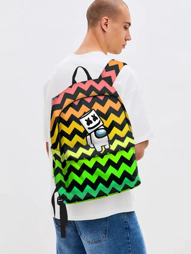 Джинсовый рюкзак с принтом «Амонг Ас — Among Us Marshmello»