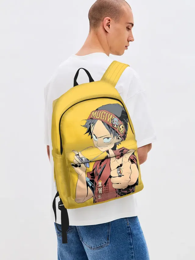 Джинсовый рюкзак с принтом «Ван Пис — One Piece Luffy Луффи»