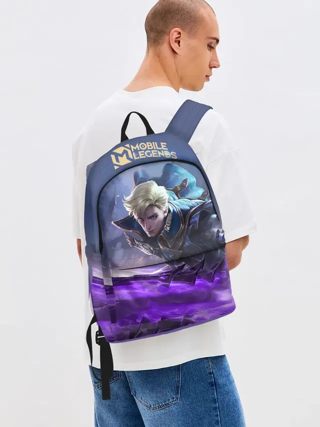 Джинсовый рюкзак с принтом «Mobile Legends: Bang Bang — Алукард - Mobile Legends»