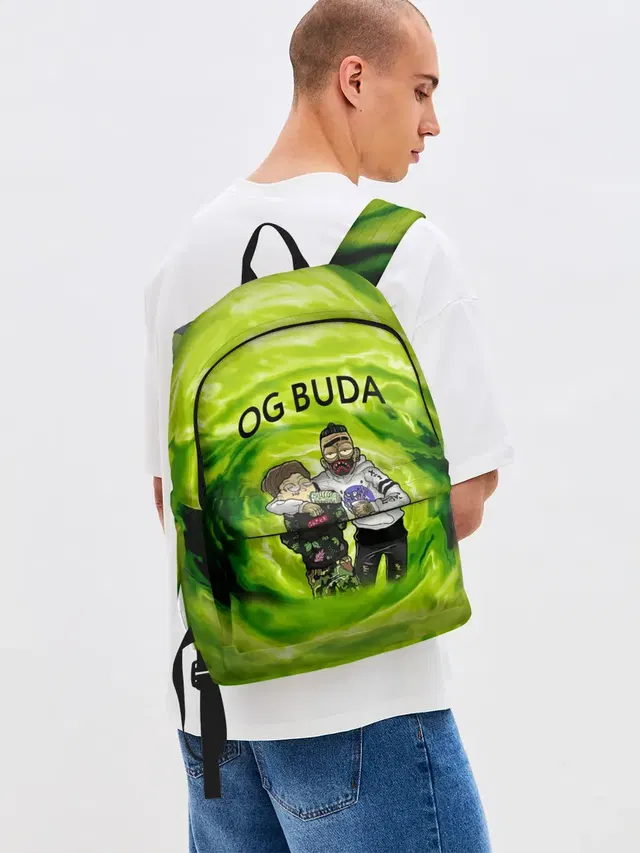 Джинсовый рюкзак с принтом «OG Buda — Репер - OG Buda»