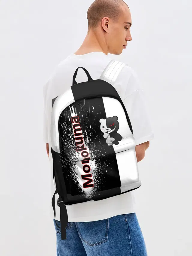 Джинсовый рюкзак с принтом «Monokuma»