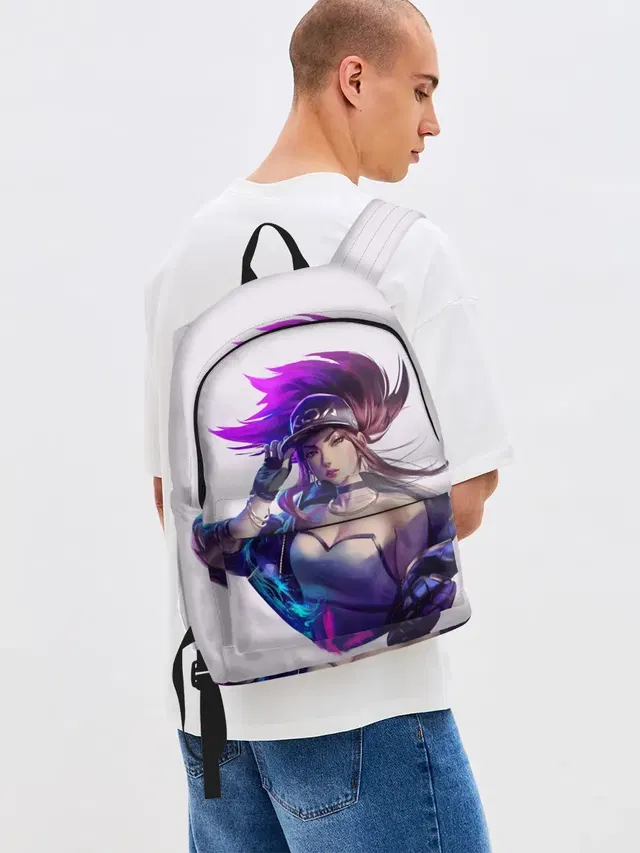 Джинсовый рюкзак с принтом «DA — KDA Akali»