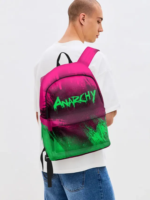 Джинсовый рюкзак с принтом «Anarchy — CS GO — NEON REVOLUTION v2»