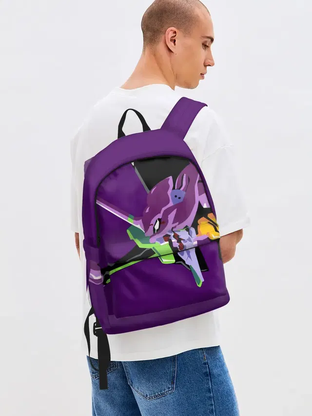 Джинсовый рюкзак с принтом «Evangelion Unit-01 — Евангилион»