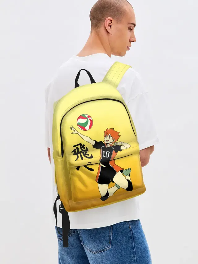 Джинсовый рюкзак с принтом «Хайкью — Fly High Haikyuu!!»
