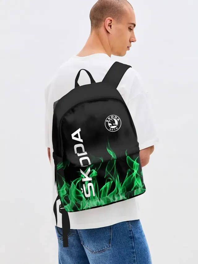Джинсовый рюкзак с принтом «Skoda»