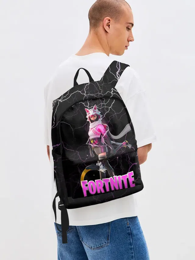 Джинсовый рюкзак с принтом «Vi Fox Fortnite»