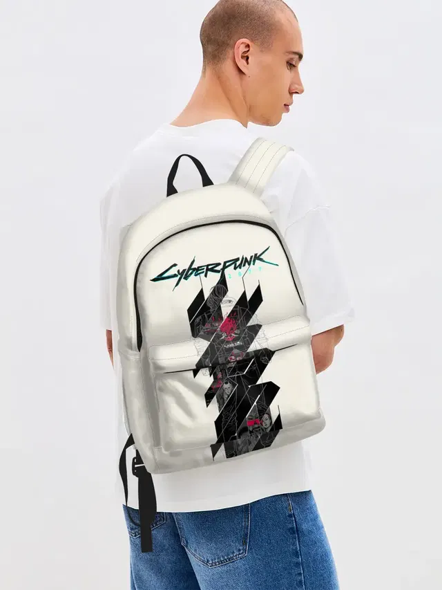 Джинсовый рюкзак с принтом «Cyberpunk 2077»