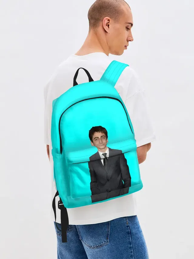 Джинсовый рюкзак с принтом «Aidan Gallagher»