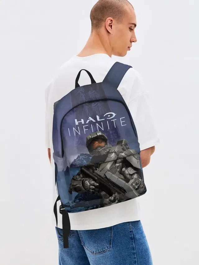 Джинсовый рюкзак с принтом «Halo Infinite»