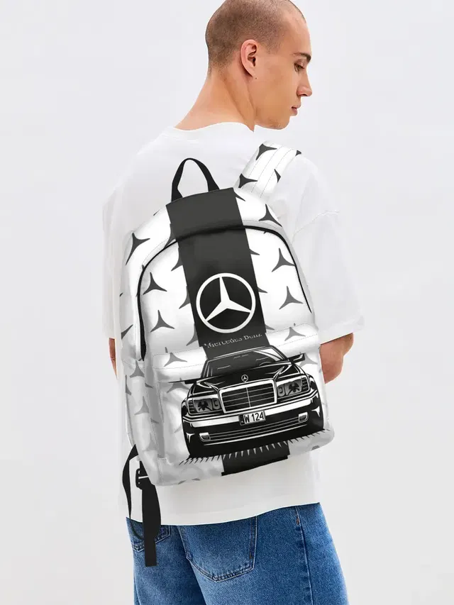 Джинсовый рюкзак с принтом «Merсedes — MERCEDES BENZ»
