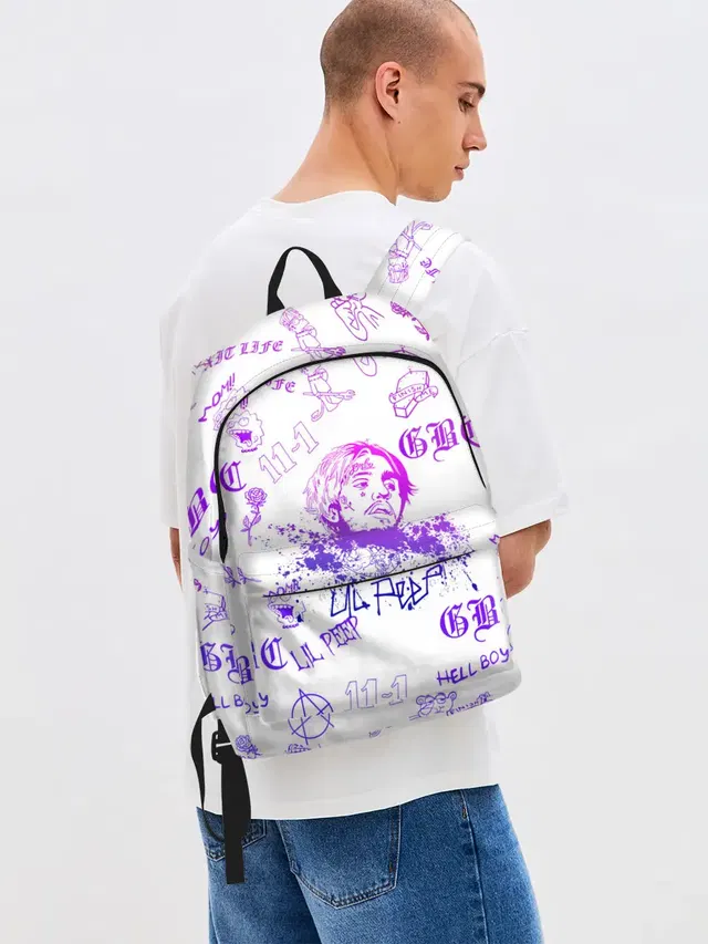 Джинсовый рюкзак с принтом «Lil Peep»