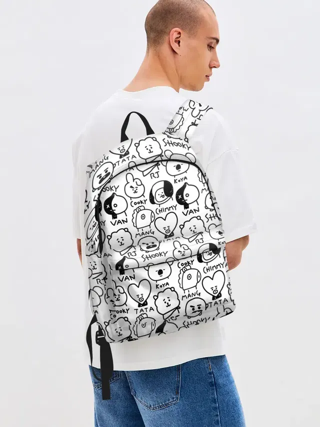 Джинсовый рюкзак с принтом «BTS — BT21»