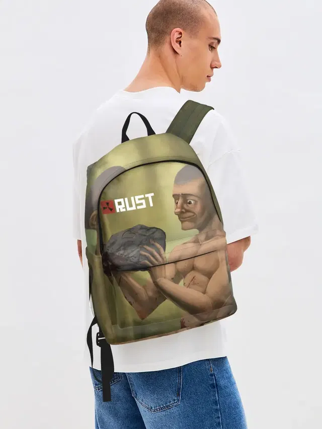 Джинсовый рюкзак с принтом «Rust»