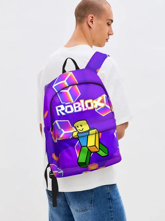 Джинсовый рюкзак с принтом «Роблокс — ROBLOX КУБЫ»