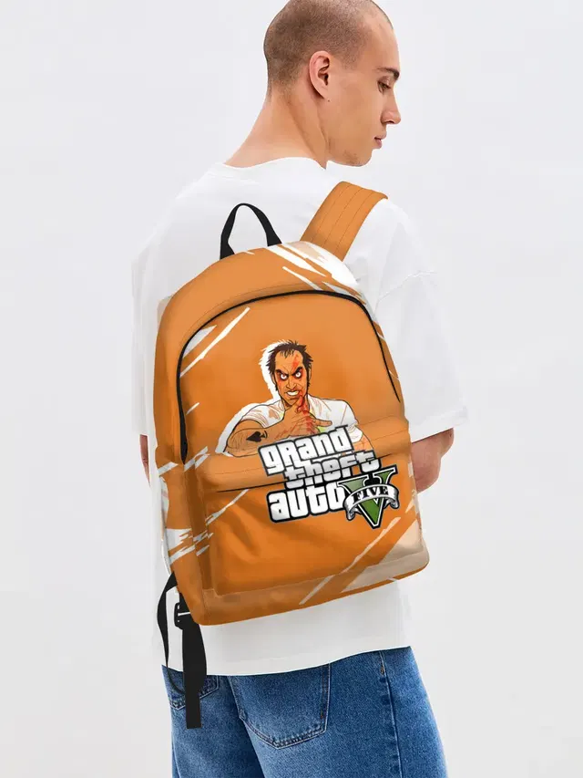 Джинсовый рюкзак с принтом «GTA — Тревор Grand Theft Auto 5»