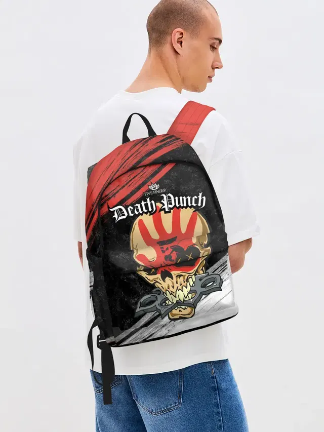 Джинсовый рюкзак с принтом «Five Finger Death Punch — Five Finger Death Punch [7]»