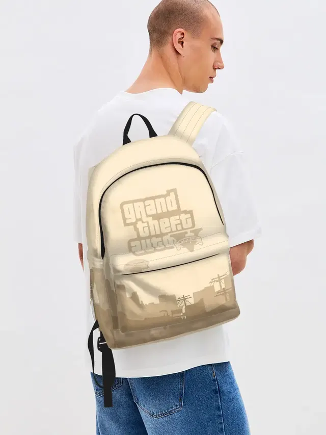 Джинсовый рюкзак с принтом «GTA — Grand Theft Auto FIVE»