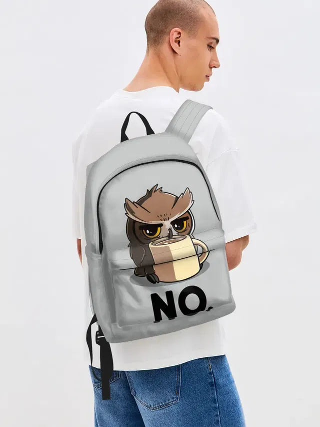 Джинсовый рюкзак с принтом «NO»