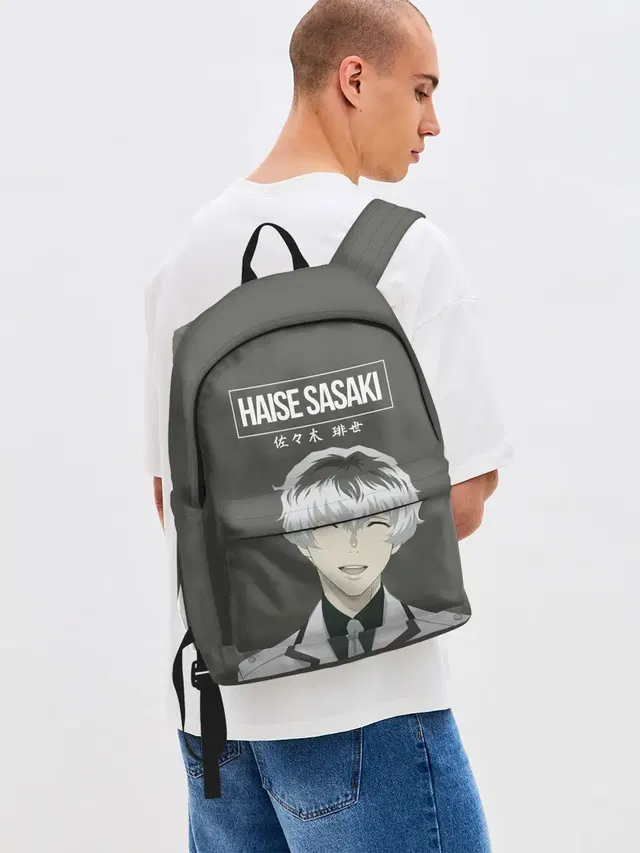 Джинсовый рюкзак с принтом «HAISE SASAKE Tokyo Ghoul — HAISE SASAKE»