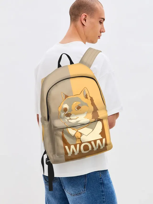 Джинсовый рюкзак с принтом «Doge Wow»