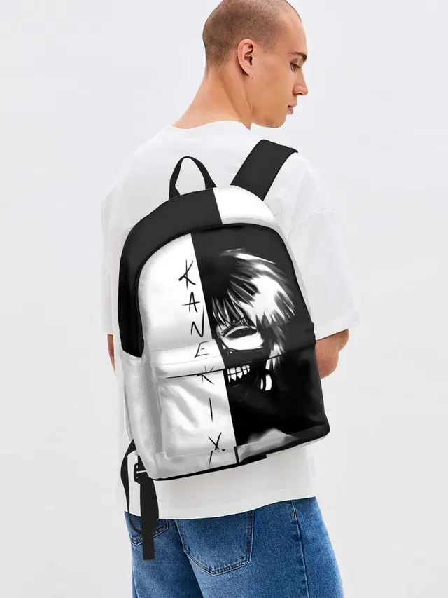 Джинсовый рюкзак с принтом «Kaneki X. Tokyo Ghoul — Kaneki X.»