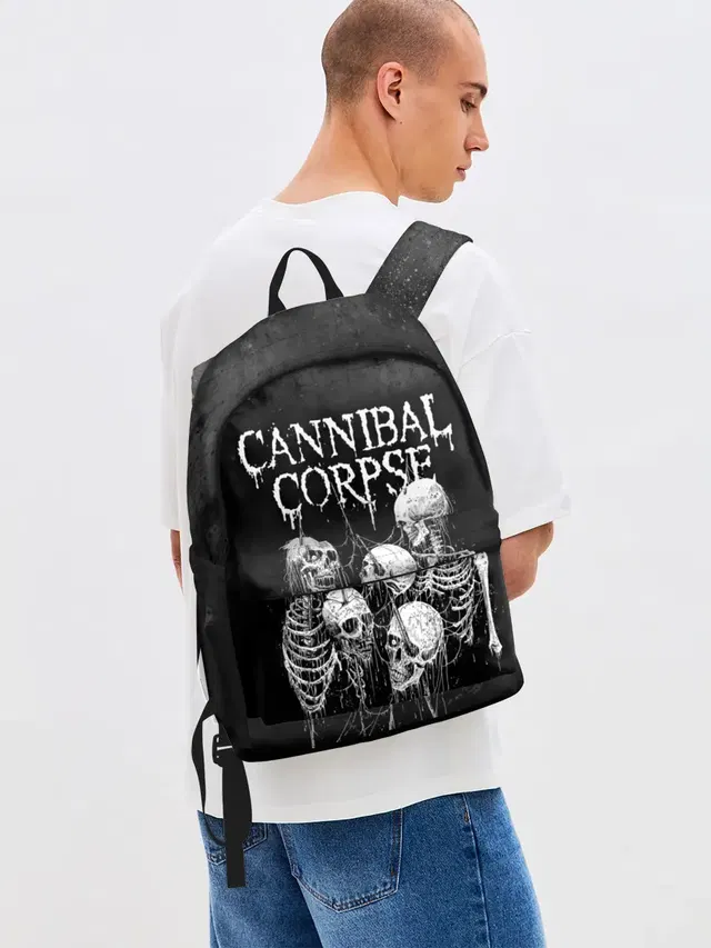 Джинсовый рюкзак с принтом «Cannibal Corpse»