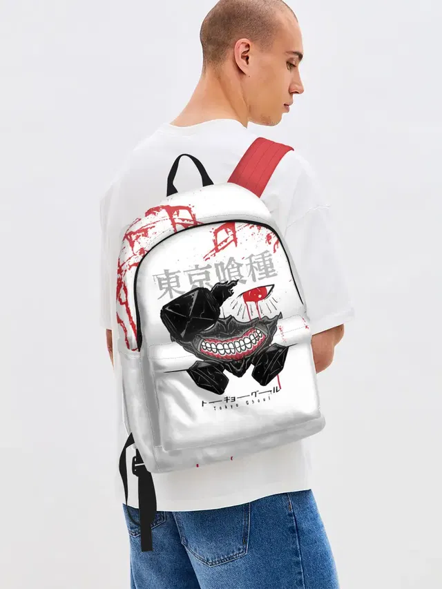 Джинсовый рюкзак с принтом «Kaneki Ken кусок головы»