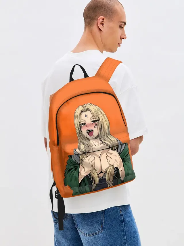Джинсовый рюкзак с принтом «Ahegao — Ahegao Цунаде»