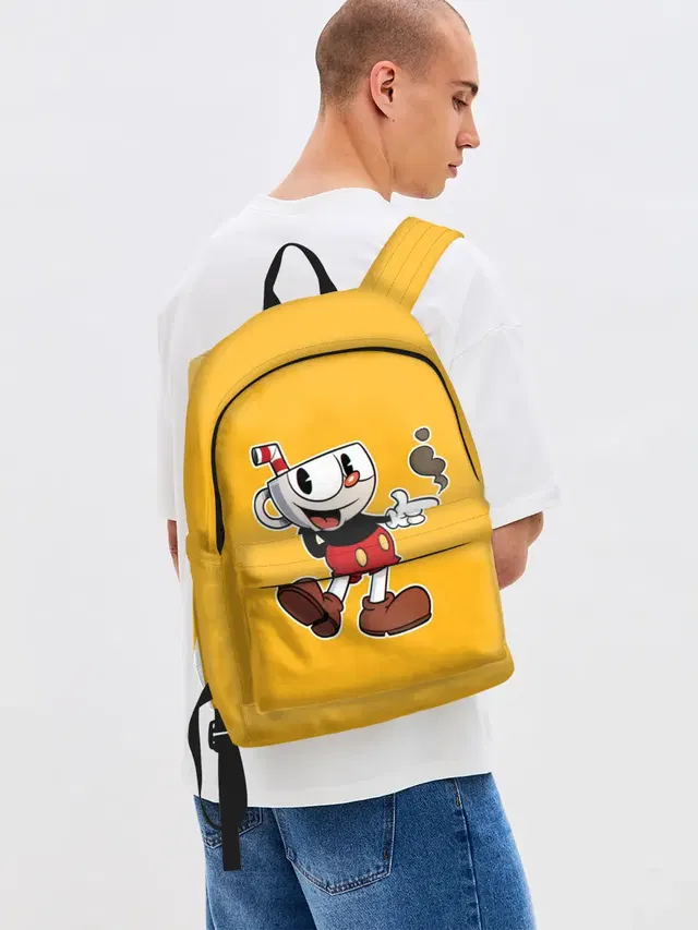 Джинсовый рюкзак с принтом «Cuphead — КАПХЕД»