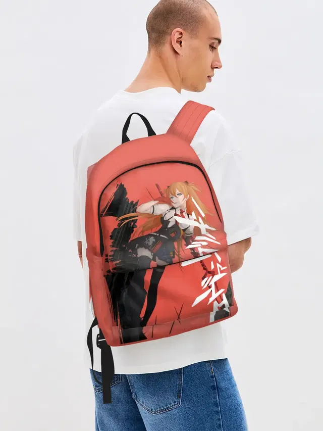 Джинсовый рюкзак с принтом «Евангелион — Evangelion Asuka Langley»