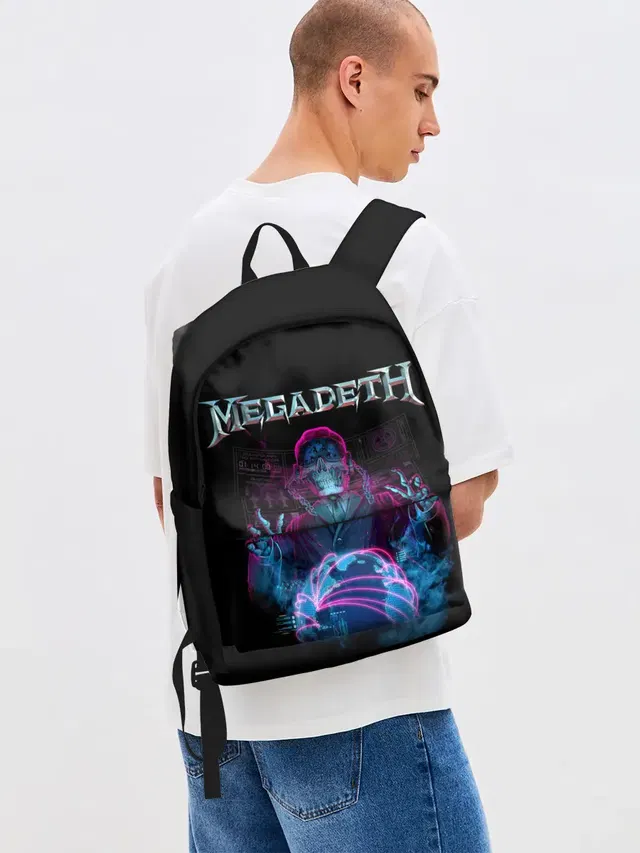 Джинсовый рюкзак с принтом «Megadeth»