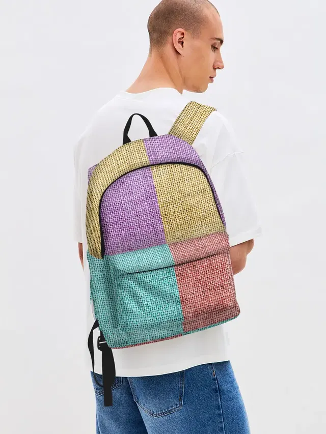 Джинсовый рюкзак с принтом «Burlap Patchwork»
