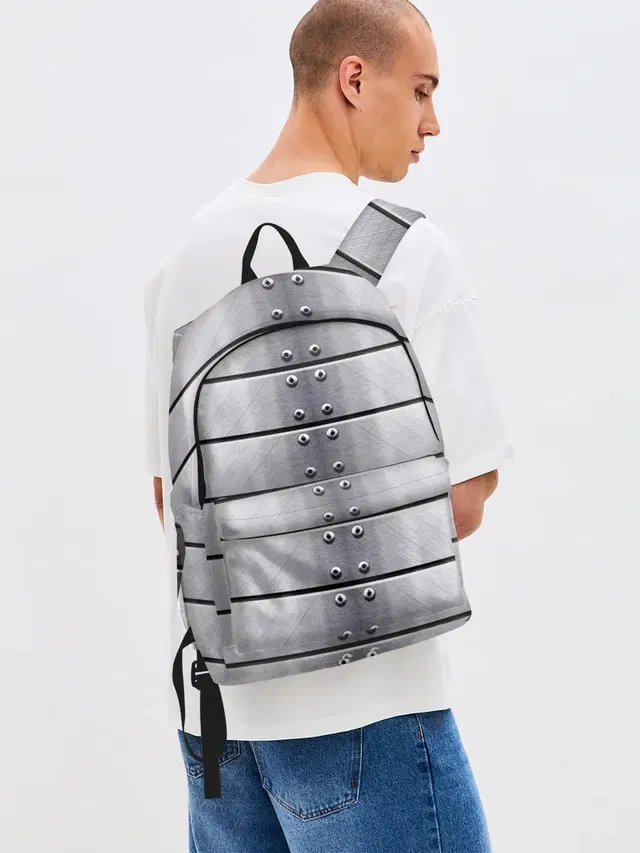 Джинсовый рюкзак с принтом «Metal Armor»