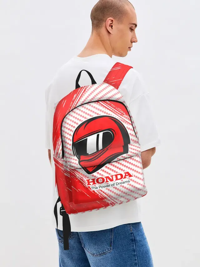 Джинсовый рюкзак с принтом «Honda - Strokes»