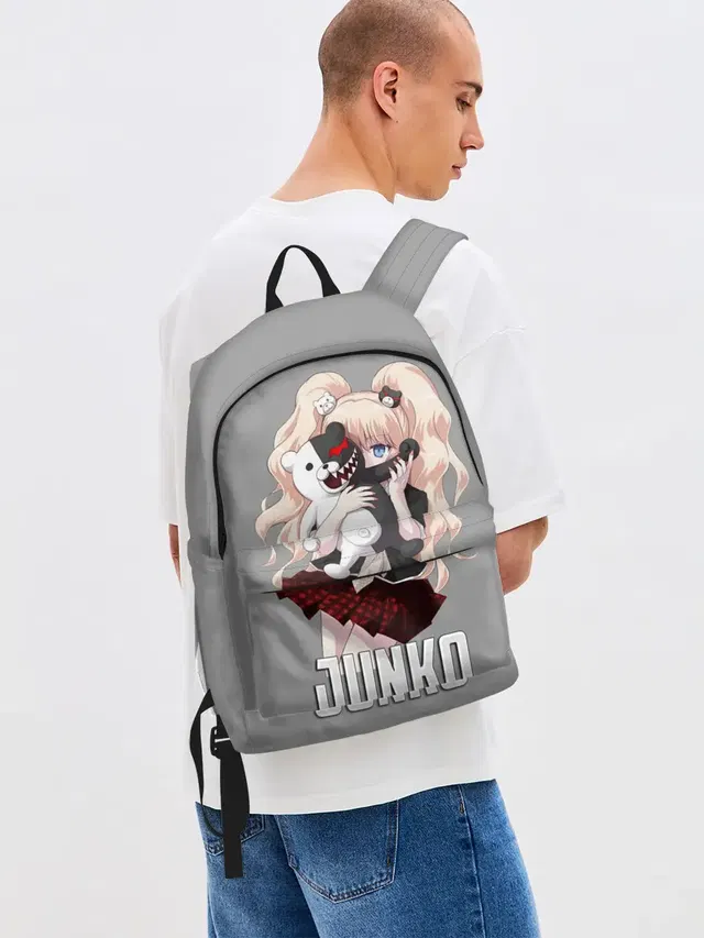 Джинсовый рюкзак с принтом «Danganronpa — MONOKUMA — JUNKO»