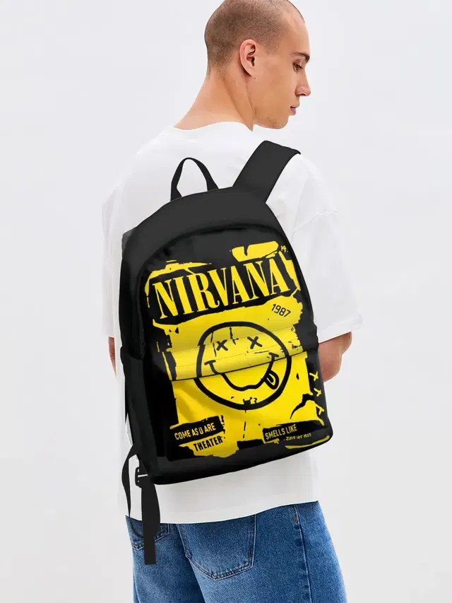 Джинсовый рюкзак с принтом «Nirvana 1987»