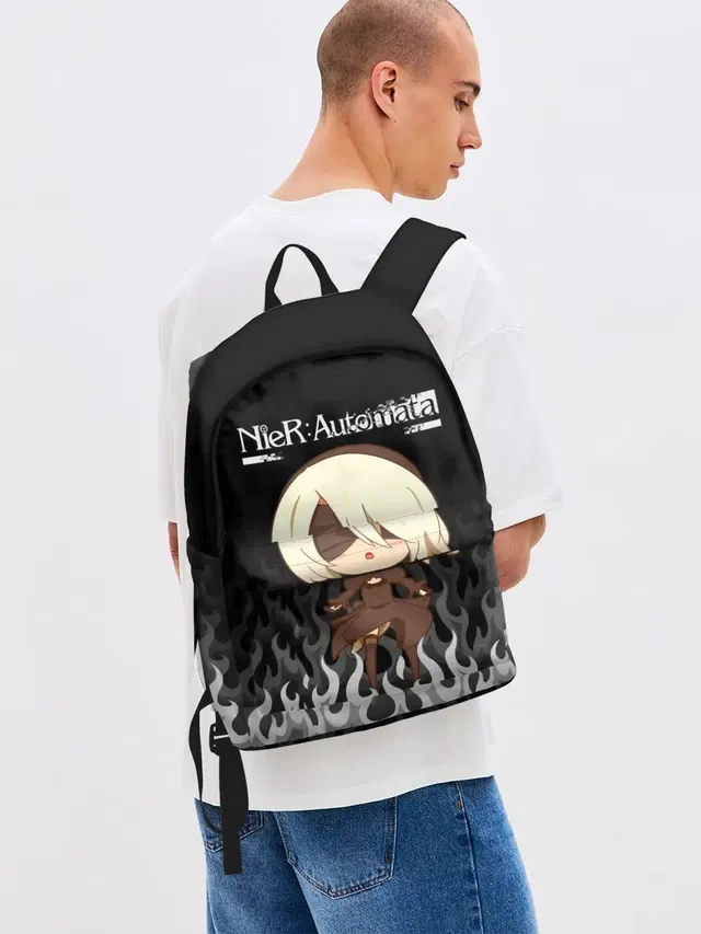 Джинсовый рюкзак с принтом «Chibi — NIER AUTOMATA»