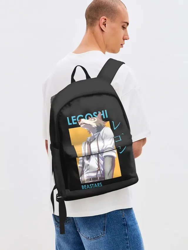 Джинсовый рюкзак с принтом «Beastars — Legoshi Art»