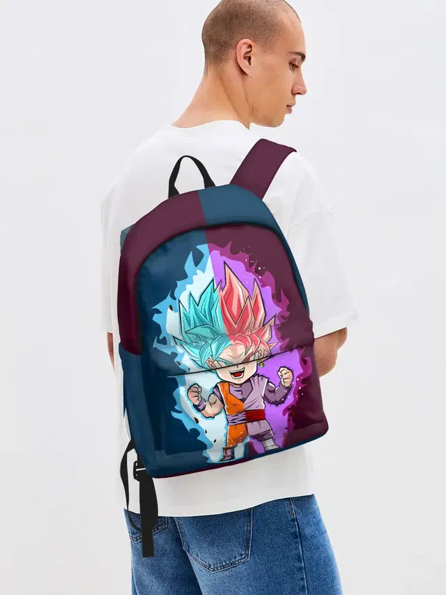 Джинсовый рюкзак с принтом «Vegeta power»